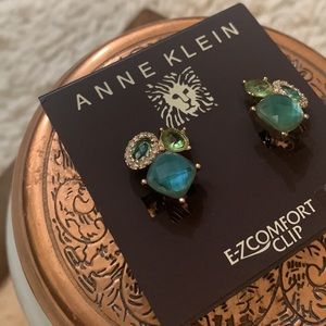 Clip On Embellished Stones Stud Earrings